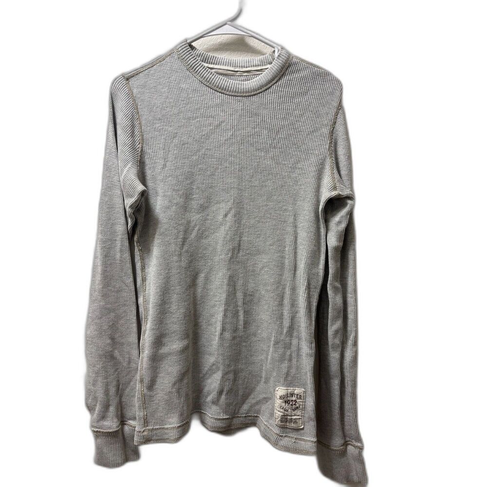 Hollister Thermal Long Sleeve True y2k Gray Size Small Sleeve Spellout Preppy